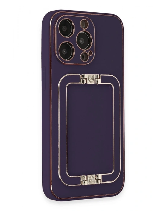 Newface iPhone 13 Pro Max Kılıf Coco Elit Kapak - Derin Mor