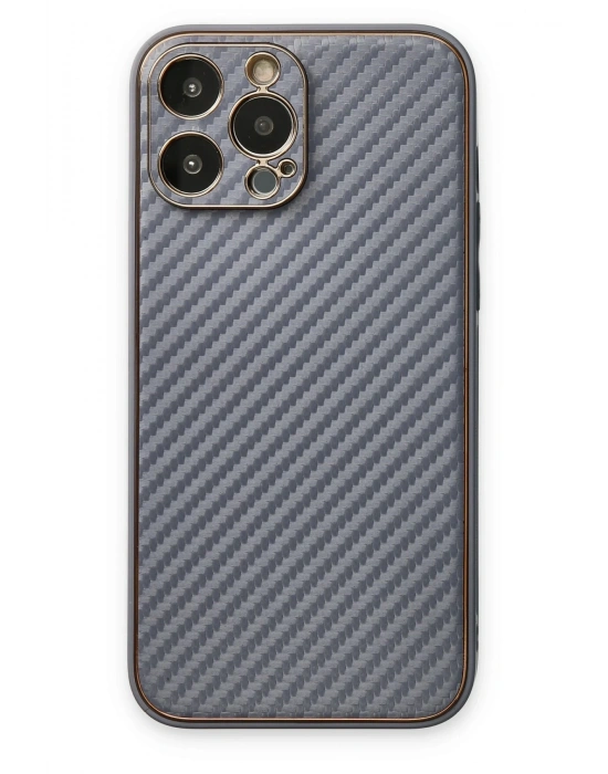 Newface iPhone 13 Pro Max Kılıf Coco Karbon Silikon - Gri