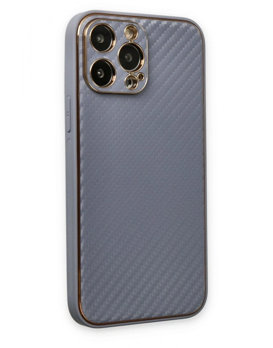 Newface iPhone 13 Pro Max Kılıf Coco Karbon Silikon - Gri