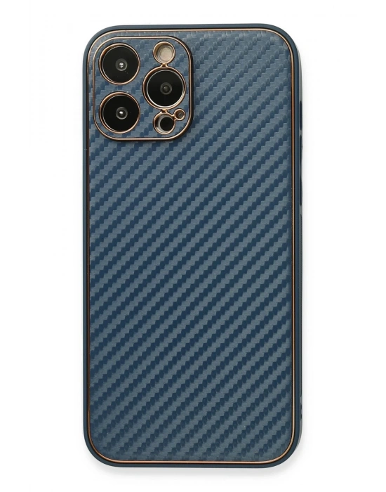 Newface iPhone 13 Pro Max Kılıf Coco Karbon Silikon - Mavi