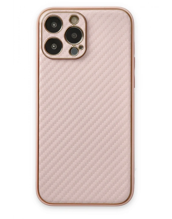 Newface iPhone 13 Pro Max Kılıf Coco Karbon Silikon - Pembe