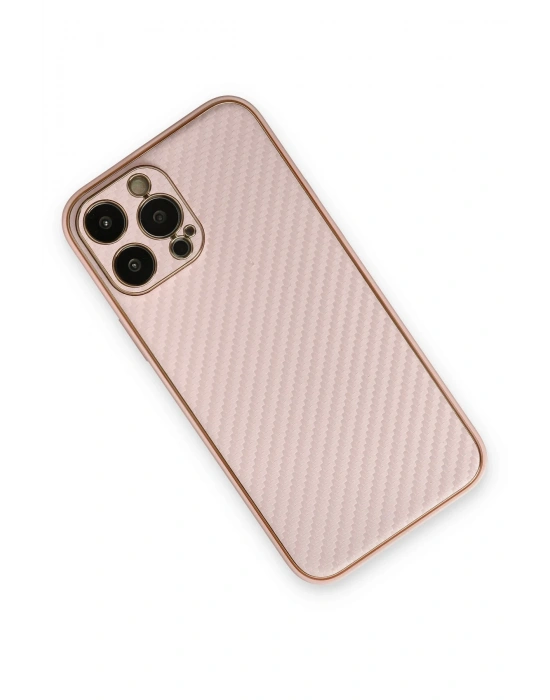 Newface iPhone 13 Pro Max Kılıf Coco Karbon Silikon - Pembe