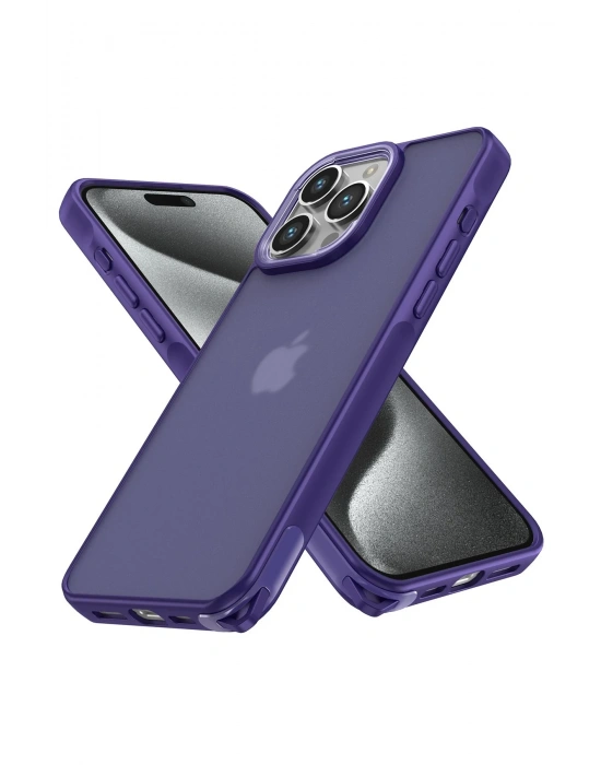 Newface iPhone 13 Pro Max Kılıf Elegant Kapak - Derin Mor