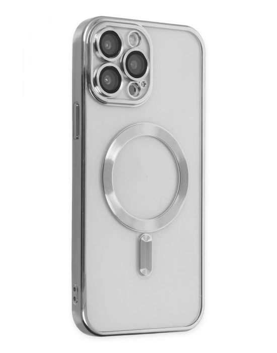 Newface iPhone 13 Pro Max Kılıf Kross Magneticsafe Kapak - Gümüş