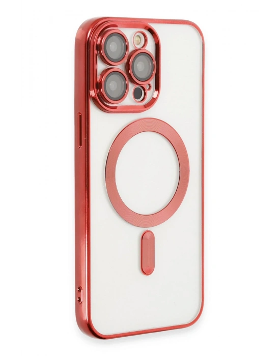 Newface iPhone 13 Pro Max Kılıf Kross Magneticsafe Kapak - Kırmızı