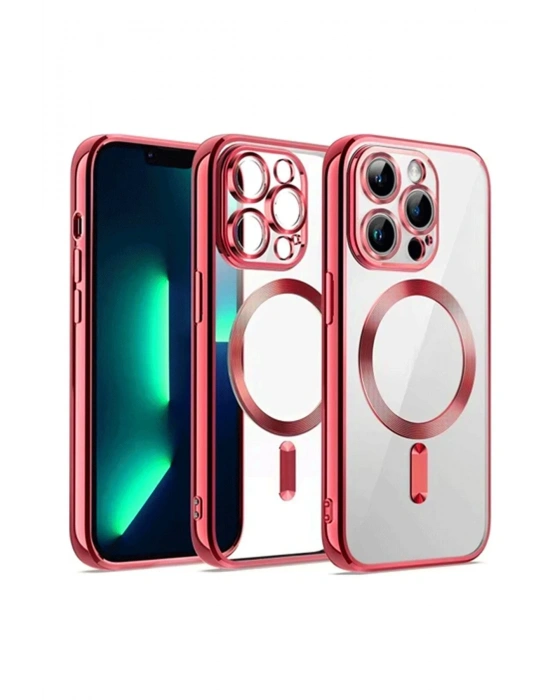 Newface iPhone 13 Pro Max Kılıf Kross Magneticsafe Kapak - Kırmızı
