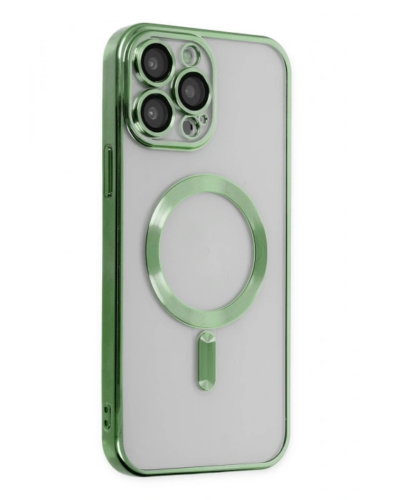 Newface iPhone 13 Pro Max Kılıf Kross Magneticsafe Kapak - Koyu Yeşil