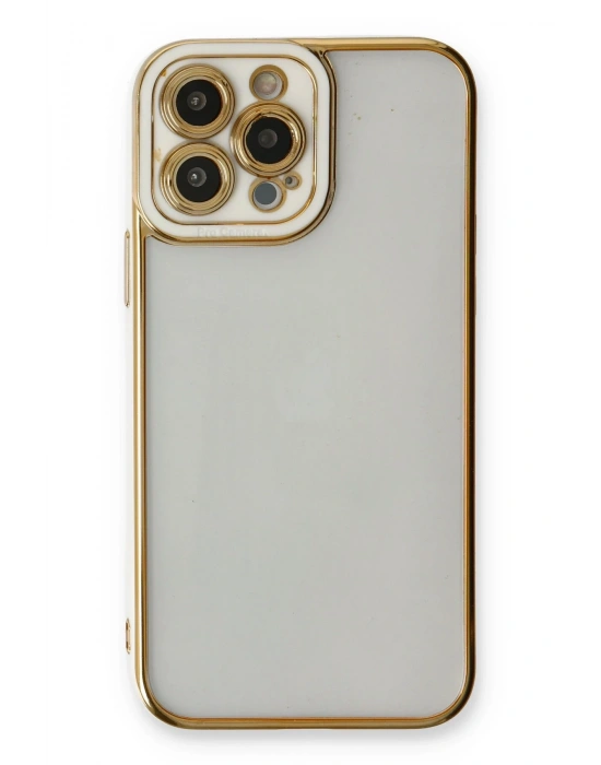 Newface iPhone 13 Pro Max Kılıf Liva Lens Silikon - Beyaz