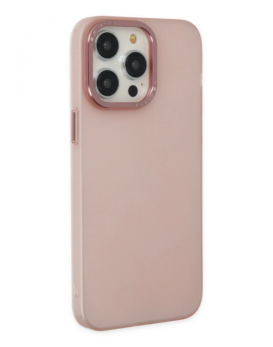 Newface iPhone 13 Pro Max Kılıf Modos Metal Kapak - Pembe