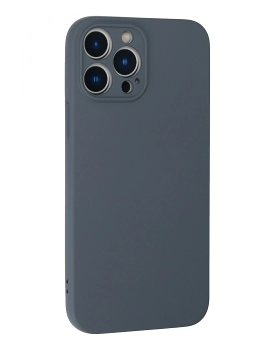 Newface iPhone 13 Pro Max Kılıf Nano içi Kadife Silikon - Gri