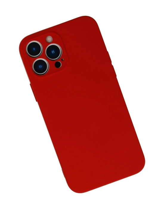 Newface iPhone 13 Pro Max Kılıf Nano içi Kadife Silikon - Kırmızı
