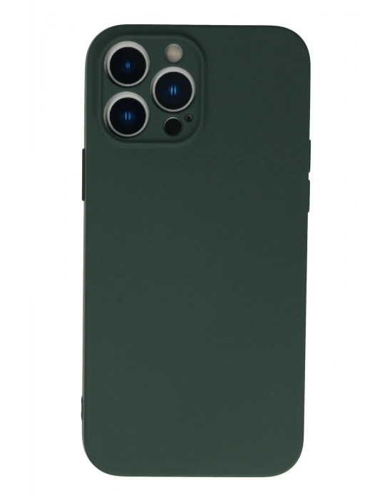 Newface iPhone 13 Pro Max Kılıf Nano içi Kadife Silikon - Koyu Yeşil