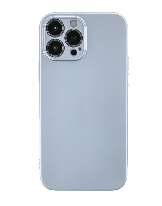 Newface iPhone 13 Pro Max Kılıf Nano içi Kadife Silikon - Sky Blue