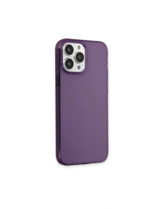 Newface iPhone 13 Pro Max Kılıf Pc Sert Şeffaf Kapak - Mor