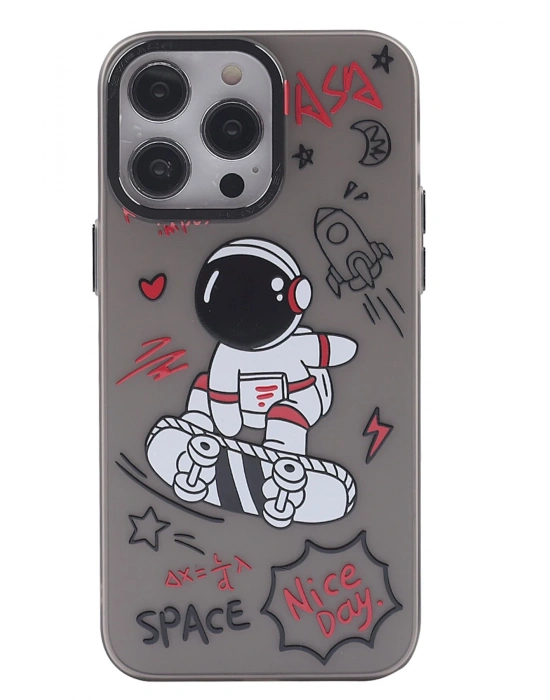 Newface iPhone 13 Pro Max Kılıf Prada Desenli Kapak - Prada Siyah - 1