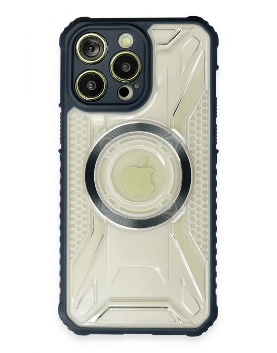 Newface iPhone 13 Pro Max Kılıf Prag Magneticsafe Kapak - Lacivert