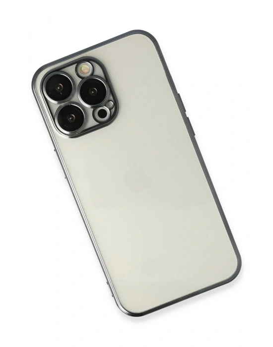 Newface iPhone 13 Pro Max Kılıf Razer Lensli Silikon - Siyah