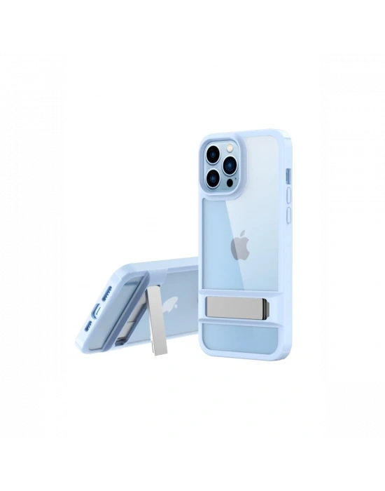 Newface iPhone 13 Pro Max Kılıf Rolet Stand Kapak - Sierra Blue