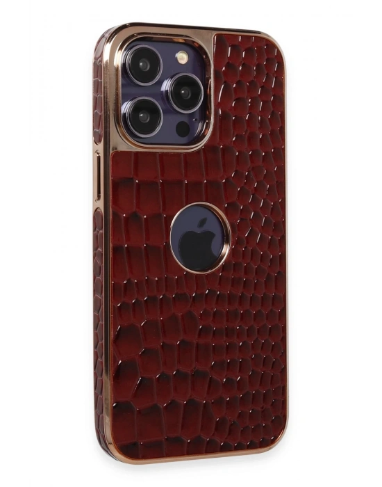 Newface iPhone 13 Pro Max Kılıf Snake Kapak - Bordo