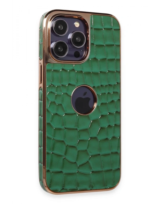 Newface iPhone 13 Pro Max Kılıf Snake Kapak - Koyu Yeşil