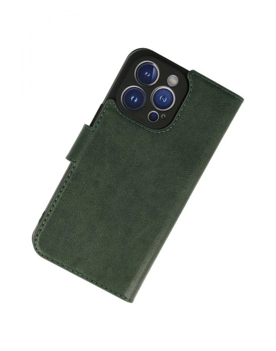 Newface iPhone 13 Pro Max Kılıf Trend S Plus Kapaklı Kılıf - Yeşil