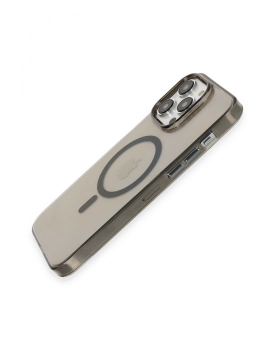 Newface iPhone 13 Pro Max Kılıf Tron Şeffaf Magsafe Kapak - Siyah