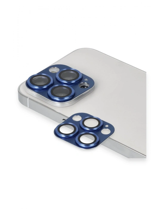 Newface iPhone 13 Pro Max Pers Alüminyum Kamera Lens - Lacivert
