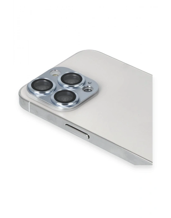 Newface iPhone 13 Pro Max Pers Alüminyum Kamera Lens - Sierra Blue