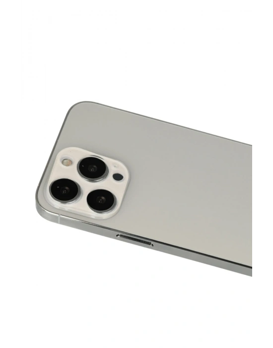 Newface iPhone 13 Pro Max Rainbow Kamera Lens Koruma Cam - Beyaz