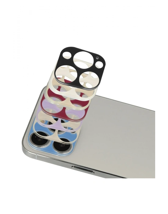 Newface iPhone 13 Pro Max Rainbow Kamera Lens Koruma Cam - Beyaz