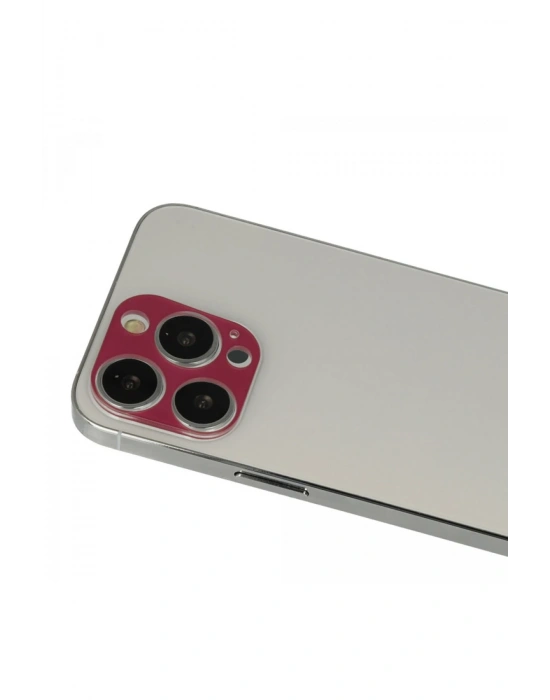 Newface iPhone 13 Pro Max Rainbow Kamera Lens Koruma Cam - Koyu Kırmızı