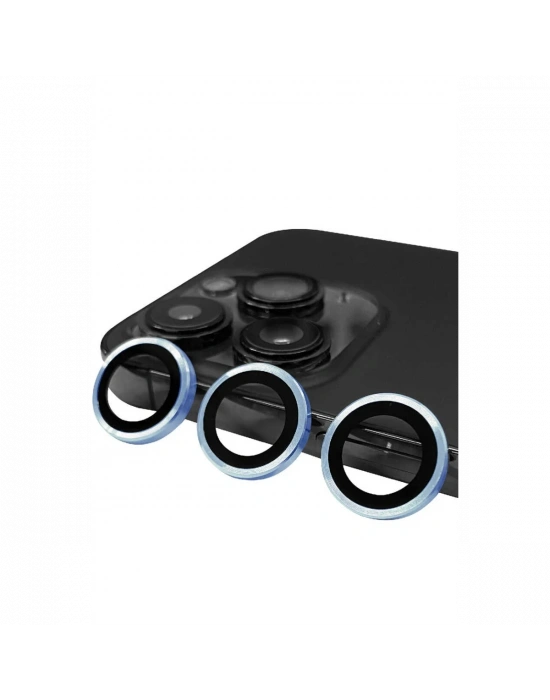 Newface iPhone 13 Pro Max Raze Metal Kamera Lens - Mavi