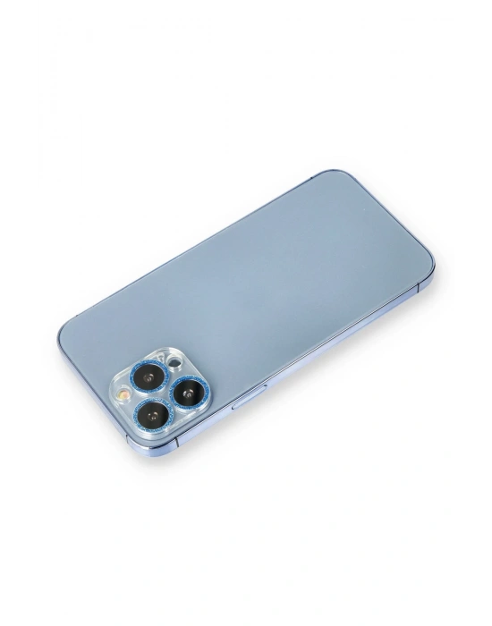 Newface iPhone 13 Pro Max Shine Kamera Lens Koruma Cam - Mavi