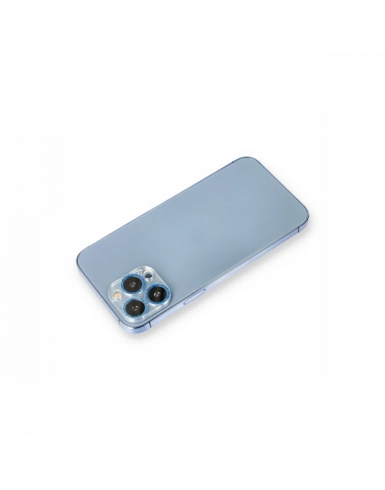 Newface iPhone 13 Pro Max Shine Kamera Lens Koruma Cam - Mavi