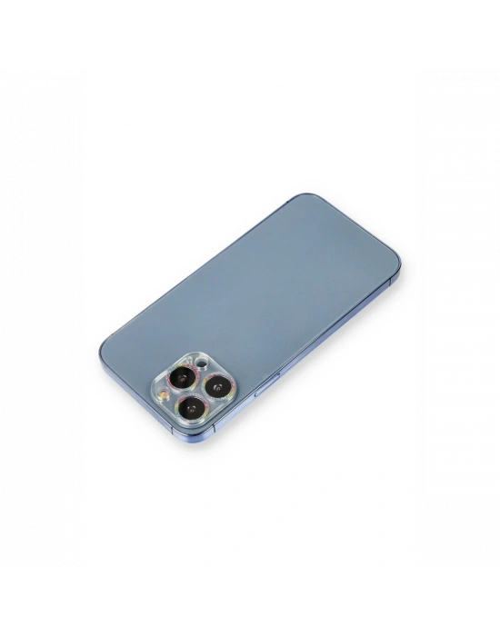 Newface iPhone 13 Pro Max Shine Kamera Lens Koruma Cam - Rainbow