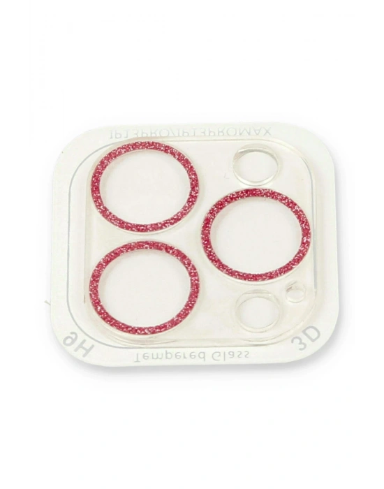 Newface iPhone 13 Pro Shine Kamera Lens Koruma Cam - Pembe