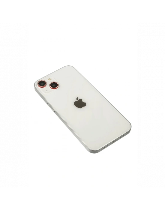 Newface iPhone 14 Diamond Kamera Lens - Kırmızı