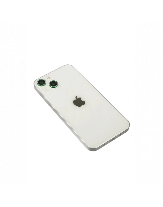 Newface iPhone 14 Diamond Kamera Lens - Yeşil