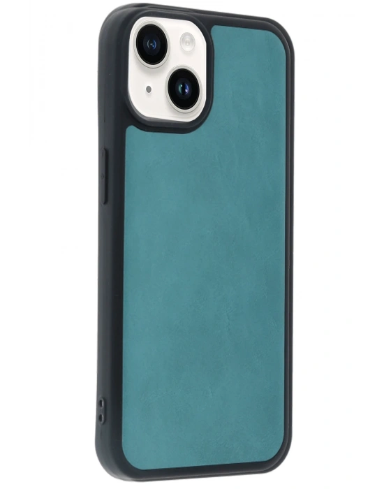 Newface iPhone 14 Kılıf Aras Deri Kapak - Açık Yeşil