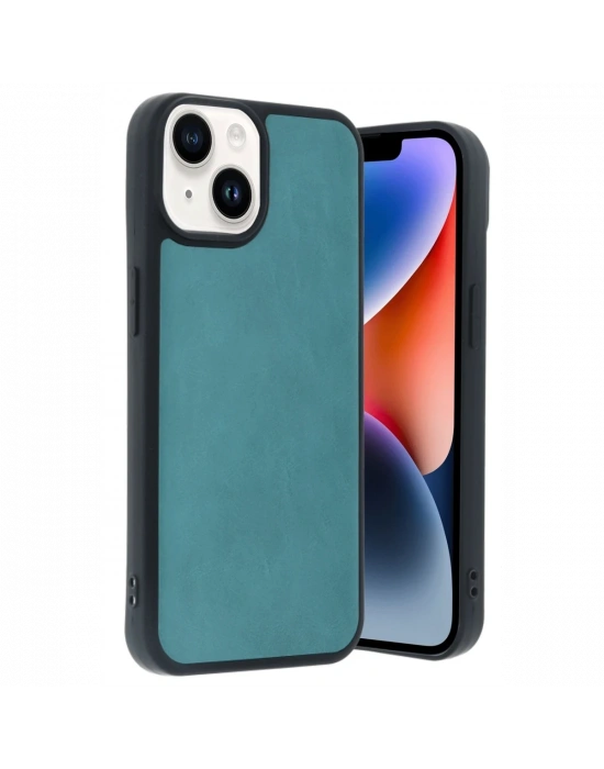 Newface iPhone 14 Kılıf Aras Deri Kapak - Açık Yeşil