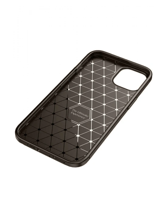 Newface iPhone 14 Kılıf Auto Focus Karbon Kapak - Kahverengi