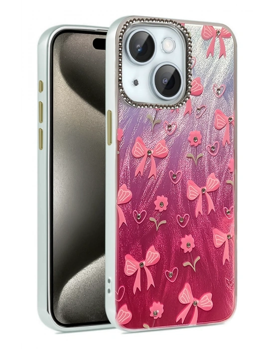 Newface iPhone 14 Kılıf Blade Aynalı Desenli Kapak - Desen 3