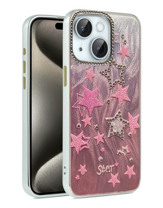 Newface iPhone 14 Kılıf Blade Aynalı Desenli Kapak - Desen 7