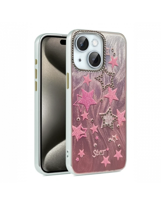 Newface iPhone 14 Kılıf Blade Aynalı Desenli Kapak - Desen 7