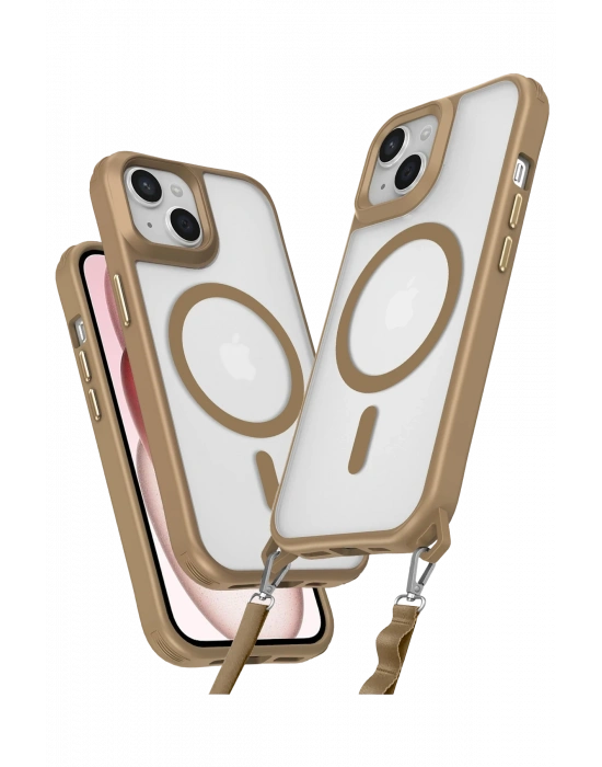 Newface iPhone 14 Kılıf Enka Magsafe Silikon Kılıf - Desert