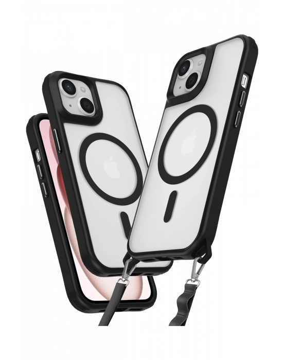 Newface iPhone 14 Kılıf Enka Magsafe Silikon Kılıf - Siyah