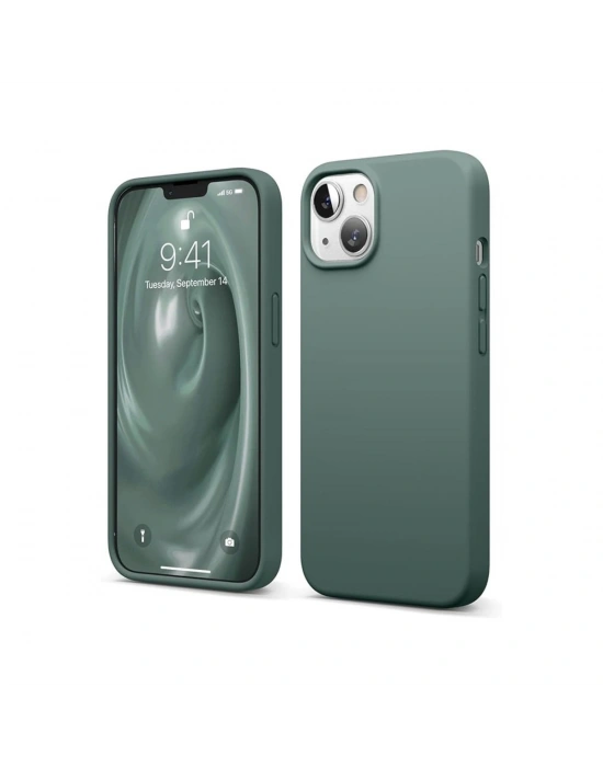 Newface iPhone 14 Kılıf First Silikon - Koyu Yeşil