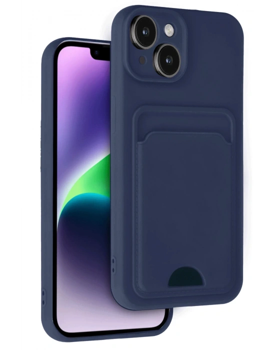 Newface iPhone 14 Kılıf Kelvin Kartvizitli Silikon - Lacivert