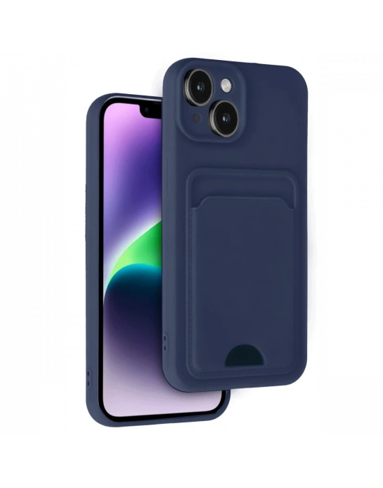 Newface iPhone 14 Kılıf Kelvin Kartvizitli Silikon - Lacivert