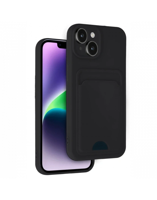 Newface iPhone 14 Kılıf Kelvin Kartvizitli Silikon - Siyah